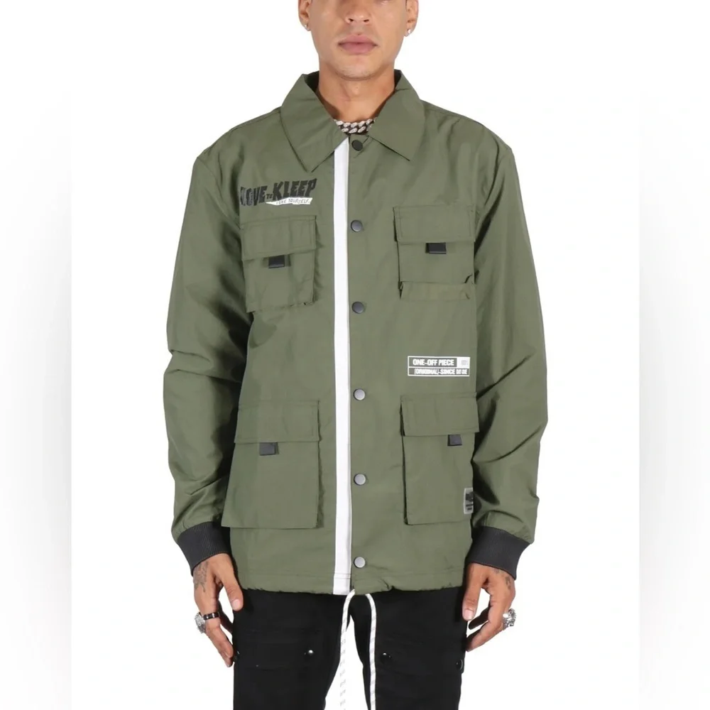 ANAS Men's premium crispy nylon long sleeve coach jacket